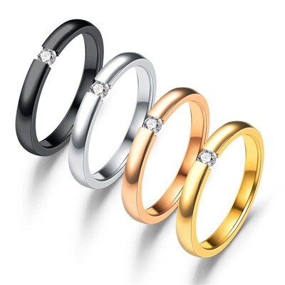 Fashion Open Couple Ring Micro-inlaid Zircon Ring Simple Sta
