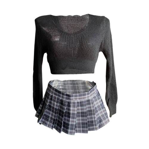 Jk Schoolgirl Lingerie Role Play Costume Women Mini Skirt