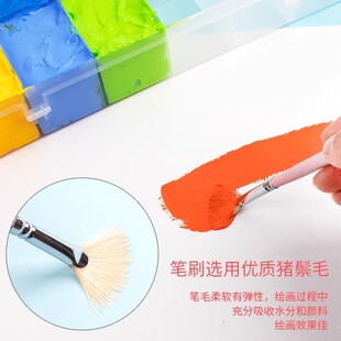 独角鹿画笔diy数字油画水粉丙烯画美术生专用绘画尼龙笔刷3支装