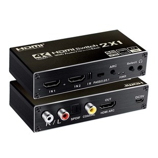k0hz高清电脑hdmi切换器二进一出带音频口支持自动切换hdr和3D