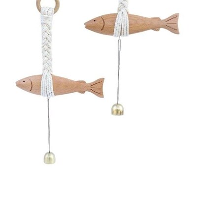 Marine Beach Themed Wood Fish Sculpture Hand Carved With