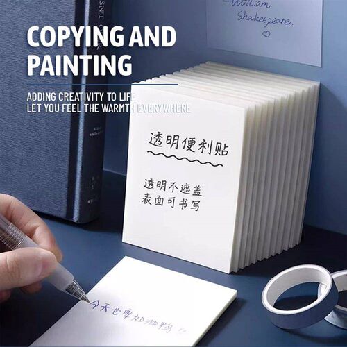 50/100 Sheets Sticky notes Reusable Transparent sticky notes