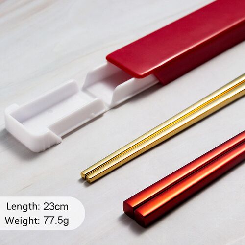 1 Pair Chopstick Stainless Steel Dinnerware Set Lunch Tablew