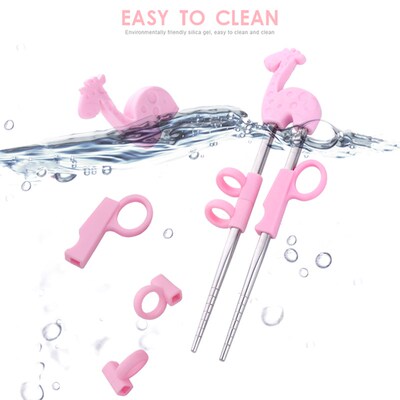 Reusable Stainless Steel Cute Portable Chopsticks For Kids L
