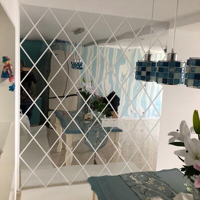 Diamond Mirror Wall Stickers Home Decor 3D DIY Self adhesiv