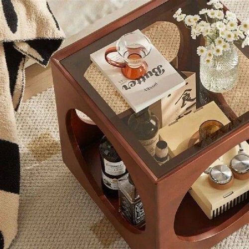 Solid Wood Coffee Table, Living Room Sofa Edge Table,