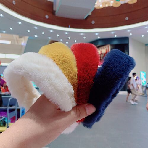 Sweet Retro Women Elegant Rabbit Fur Hairbands Hair Accessor