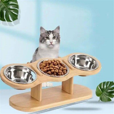 Cat Bowls Set Of 3 Protective Cat Feeder Bowl Elevated