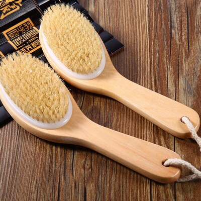 New Dry Skin Exfoliation Wood Brush Body Natural Bristle Woo