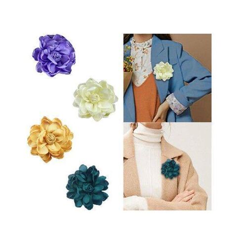 Fabric Flower Brooch Corsage Brooch for Women Handmade
