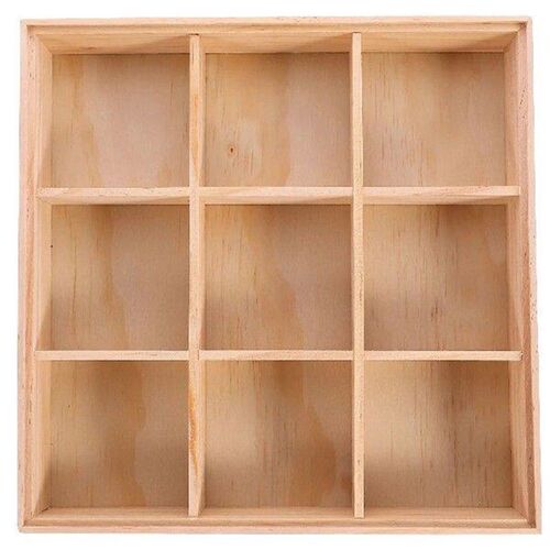 1pc Wooden Divided Storage Box Tea Bag Food Container