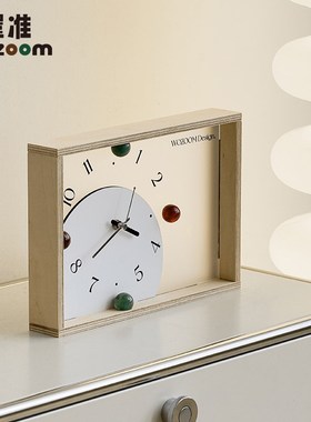 WOZOOM屋准家居创意时钟摆件客厅入户玄关摆放式桌面座钟表装饰品