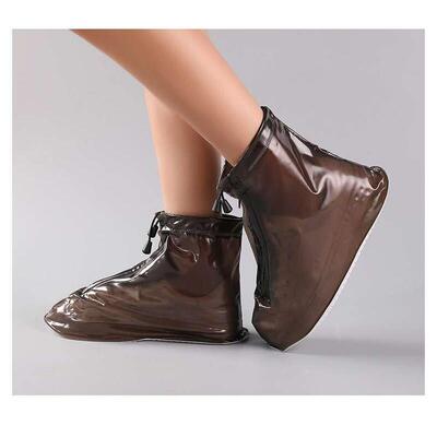 Mid-barrel thickened PVC rainproof shoe cover for men and wo