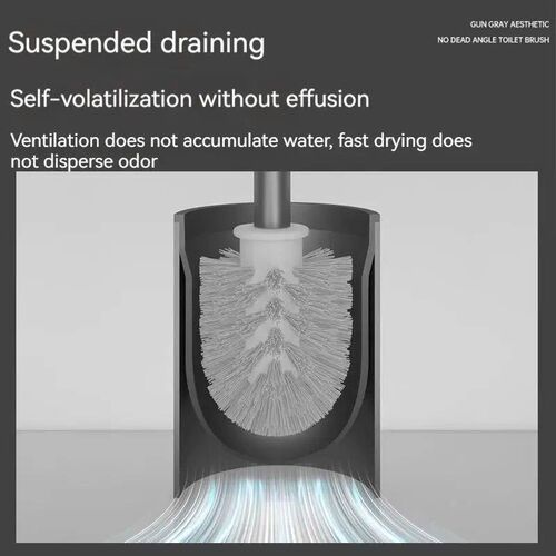 Toilet brush holder, no punching space aluminum wall-mounted