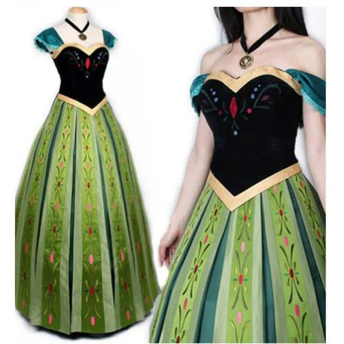 Athemis Movie Ice Anna Cosplay Dress Princess Coronation