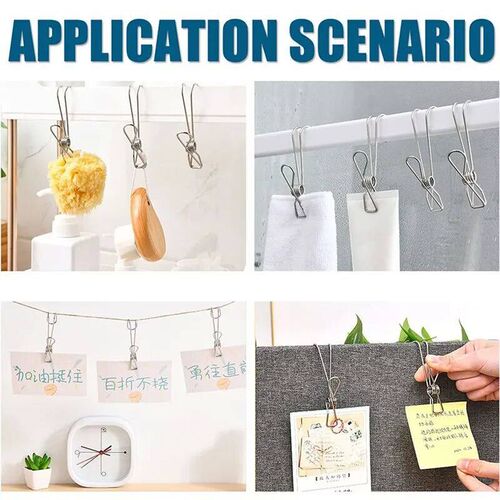 5/10/20Pcs Long Tail Clip Stainless Steel Photo Clip Clothes
