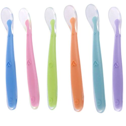 Baby Silicone Spoon Temperature Cutlery Infants Feeding Tool
