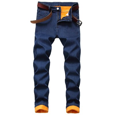 Large Size Mens Plus Velvet mposite Warm Straight Slim Fit