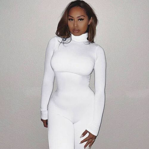 Winter Warm Womens Jumpsuit Autumn New Fashion High Collar