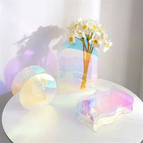Nordic Colorful Transparent Acrylic Flower Vase INS Style
