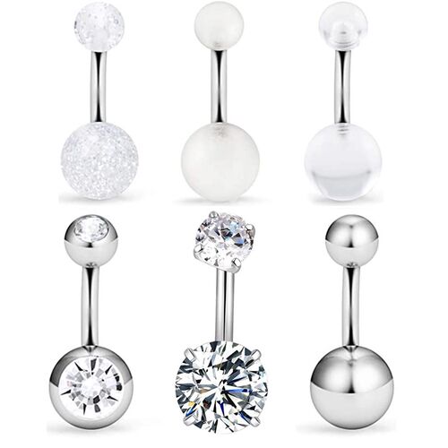 1pc 14G Belly Button Ring Navel Nombril Piercing Surgical St