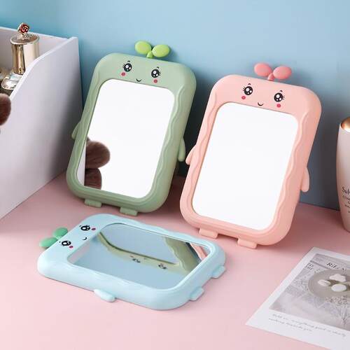 Compact Mirror for Portable Makeup Cute Foldable Desktop Sta