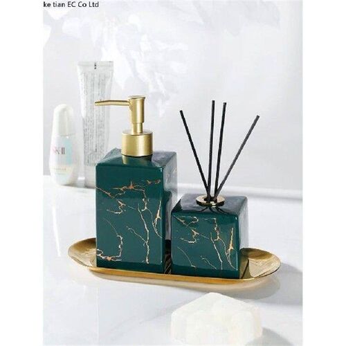 Light luxury marbled ceramic manual soap dispenser lotion