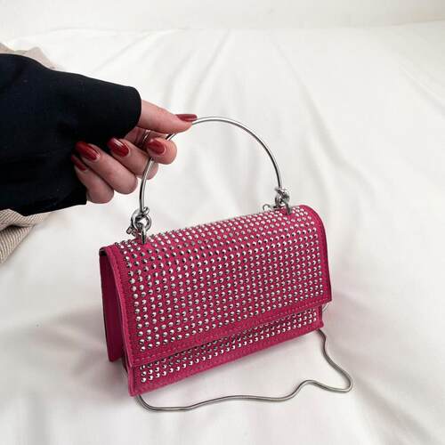 Simple Casual Diamond Square Bag 2025 Summer Shiny Chain Han