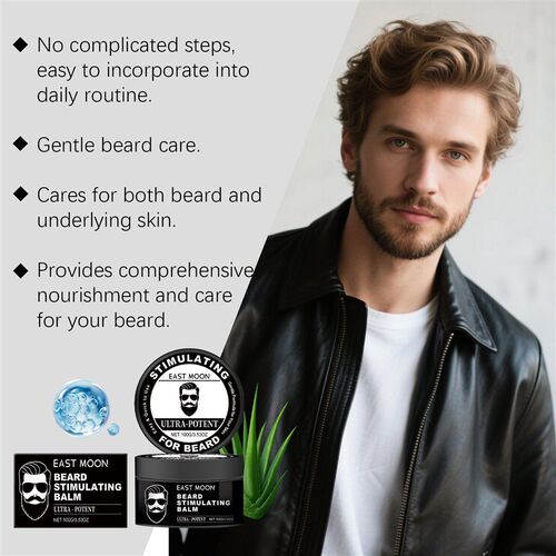 EAST MOON Mens Beard Care Balm - Gentle Nourishment for Sof