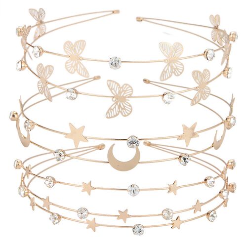 rendy Moon Butterfly Star Hair Jewellery Crystal Rhinestone