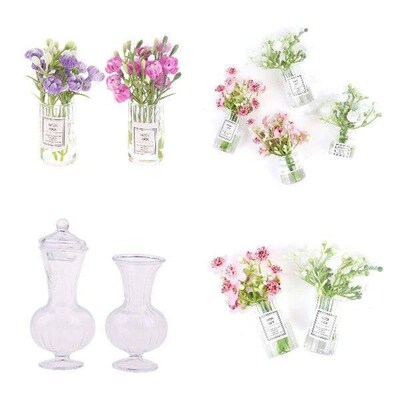 Mini Flower Bottle Wind Chimes Style Decor Glass Vase