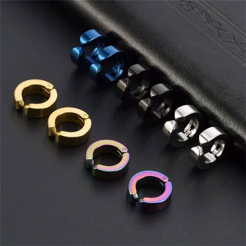 2pcs 316L Fashion Stainless Steel Cuff Earring, Non Piercing