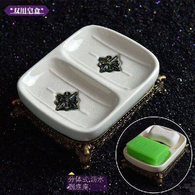 Vintage Ceramic Soap Dish Box Shower Travel Hiking Holder