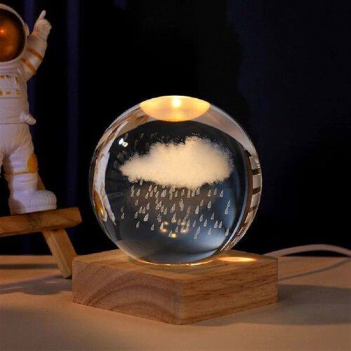 8cm Illuminated Display Base Wooden LED Light Display Base