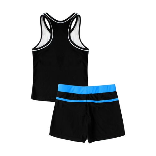 2PCS Kids Girls Tankini Swimsuit Swimwear Set Striped Patter