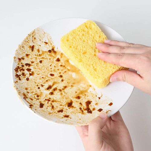 Cellulose sponge for dishwashing, suitable for home kitchen
