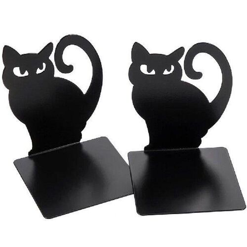 2 Pcs Black Cat Bookend Exquisite Holders Desktop Ends