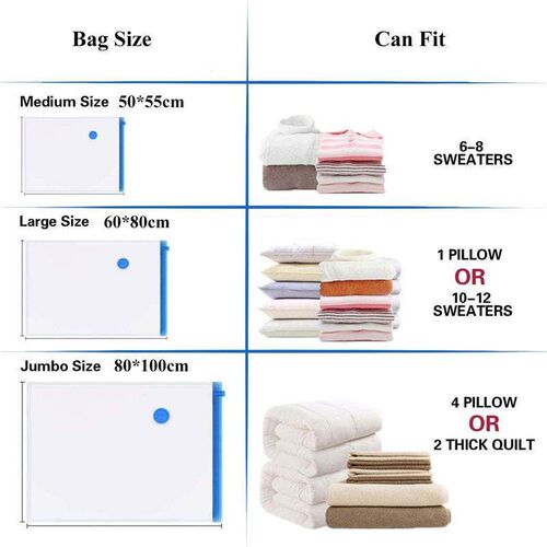 Durable Vacuum Storage Bags For Clothes Pillows Bedding Blan