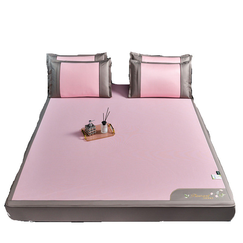 夏季新款艾草草席冰丝席子凉席藤席床笠款三件凉感单人可折叠,床上用品,藤席,淘宝优惠券,粉丝福利购,淘宝优惠卷