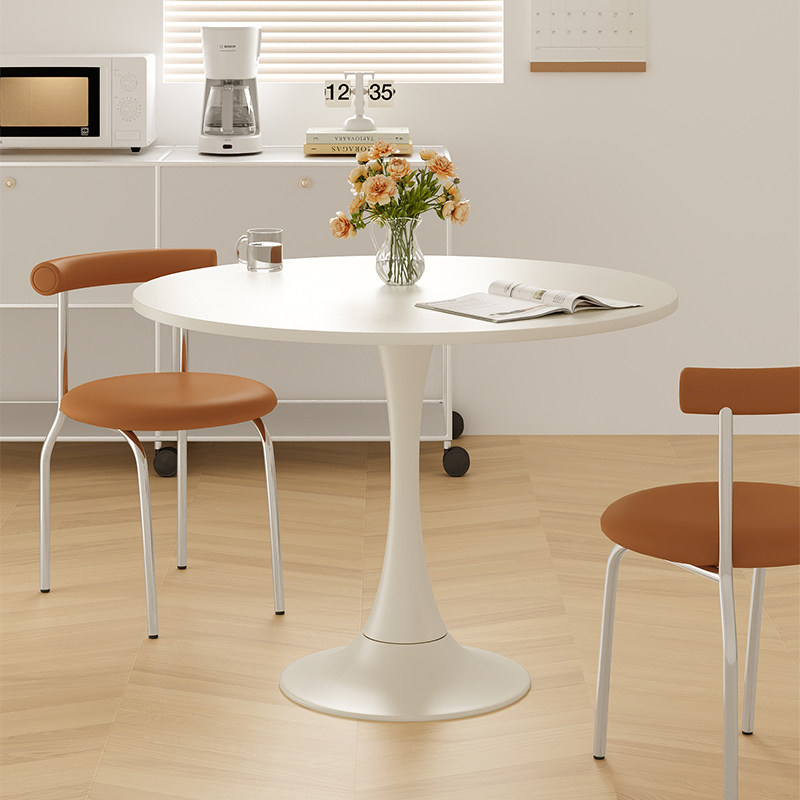 餐桌小户型家用岩板郁金香小圆桌奶油风洽谈桌椅组合客厅吃饭桌子,住宅家具,岩板餐桌,淘宝优惠券,粉丝福利购,淘宝优惠卷