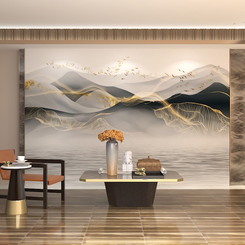 抽象竹木纤维电视背景墙客厅沙发护墙板卧室床头扣板意境山水装饰,基础建材,集成板,淘宝优惠券,粉丝福利购,淘宝优惠卷