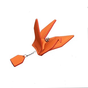 山得 纳帕牛皮千纸鹤汽车挂件车载挂件高级感车内饰品摆件保平安