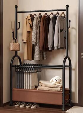 晾架落可家用室内移动简易挂衣服架RTF子多功能衣裤架一体地衣帽