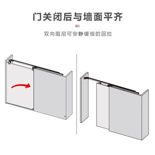 门内推巴士门轨道推729拉平移导轨衣帽躺卫生间平隐形门滑轨金配