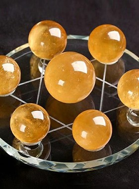 七星阵水晶摆件天然原石黄紫白粉水晶球家居装饰摆件玄关客厅卧室