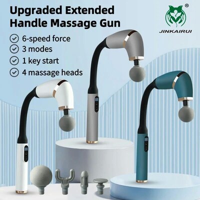 Massage Gun with Extension Handle Percussion Fascia Gun for