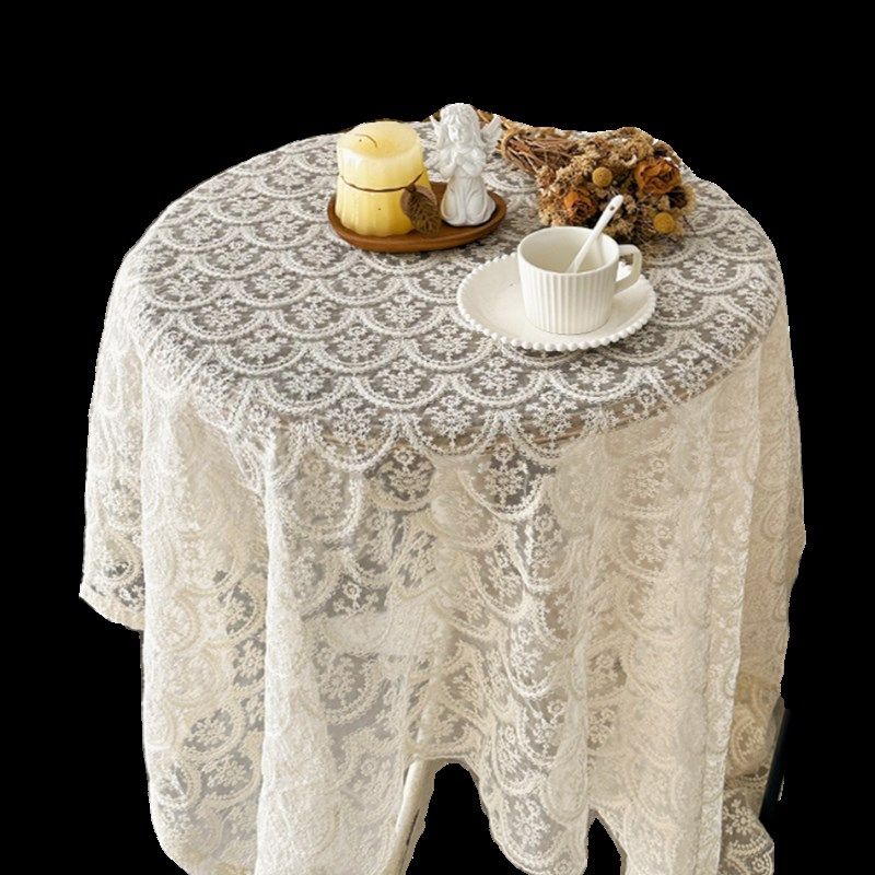 法式浪漫奶油风米色蕾丝刺绣桌布欧式宫廷风茶几布床头柜盖巾桌布,居家布艺,桌布,淘宝优惠券,粉丝福利购,淘宝优惠卷