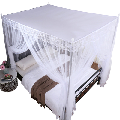 防尘顶蚊帐带支架杆家用单//三开门落地文帐子1.5m床1.8米1.2x2