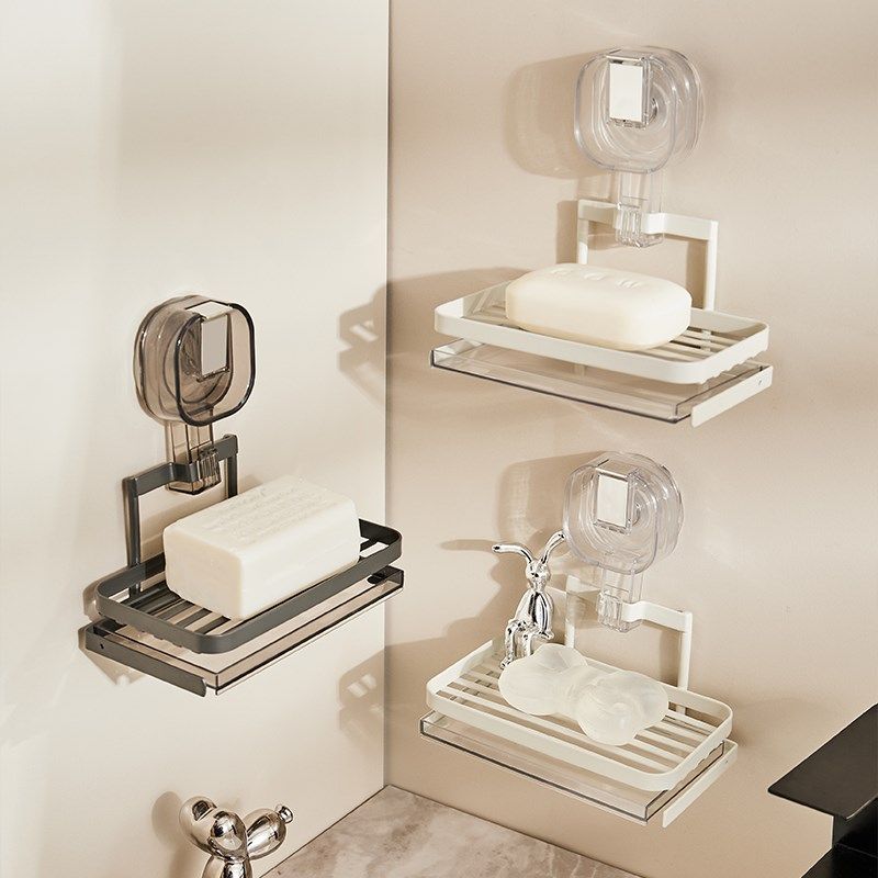 卫生间吸盘肥皂盒壁挂式免打孔淋浴房家用浴室铁艺架子沥水香皂盒,家庭/个人清洁工具,皂盒,淘宝优惠券,粉丝福利购,淘宝优惠卷