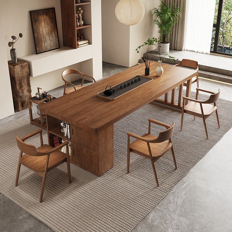 现代实木茶桌椅带柜子客厅办公茶室茶台洽谈原木大板泡茶桌,住宅家具,家用茶台/茶桌,淘宝优惠券,粉丝福利购,淘宝优惠卷